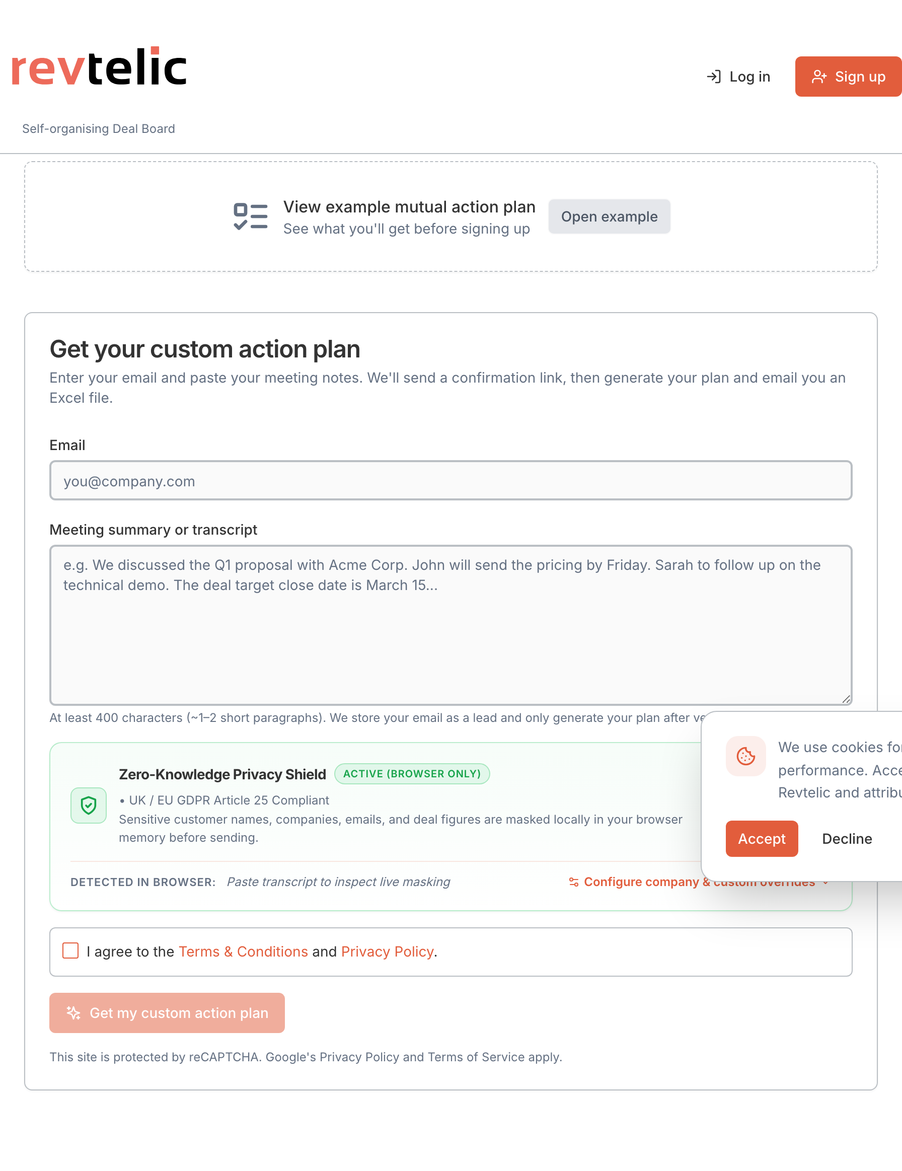 Figure 2: Auto-generated Mutual Action Plan ready for collaborative buyer sharing